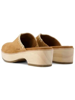 Leren clogs lichtbruin