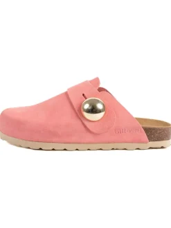 Leren clogs lichtroze