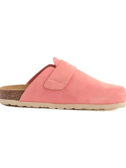 Leren clogs lichtroze
