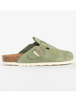 Leren clogs "Molky" lichtgroen