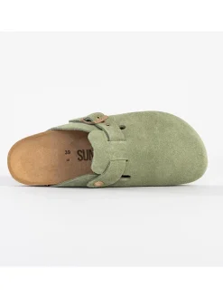 Leren clogs "Molky" lichtgroen