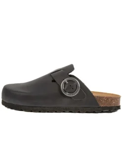 Leren clogs zwart