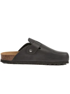 Leren clogs zwart