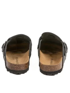 Leren clogs zwart