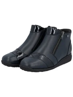 Leren enkelboots donkerblauw