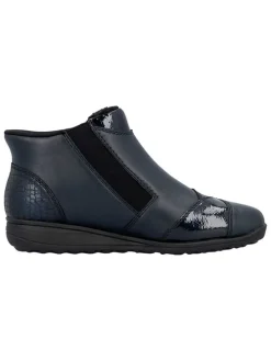Leren enkelboots donkerblauw