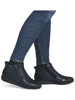 Leren enkelboots donkerblauw
