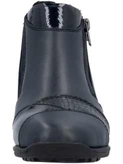 Leren enkelboots donkerblauw