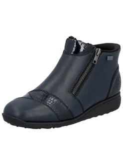 Leren enkelboots donkerblauw