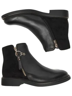 Leren enkelboots zwart
