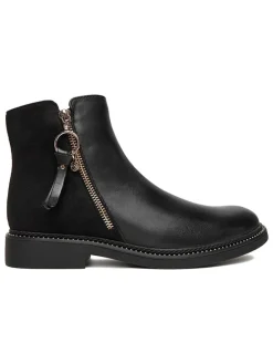 Leren enkelboots zwart