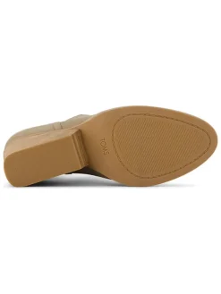Leren enkellaarzen beige