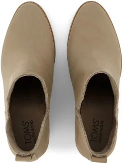 Leren enkellaarzen beige