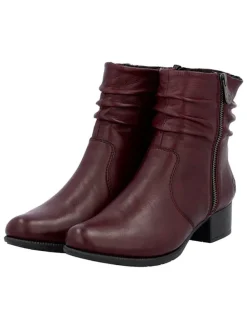 Leren enkellaarzen bordeaux