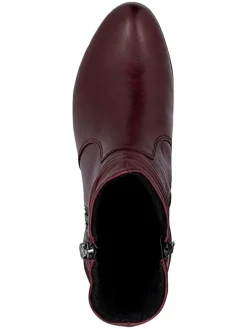 Leren enkellaarzen bordeaux
