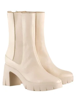Leren enkellaarzen "Discovery" beige