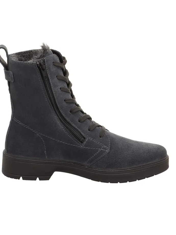 Leren enkellaarzen "Mystic Charcoal" grijs