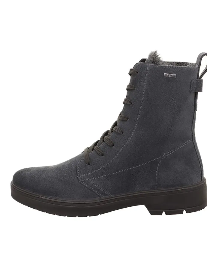 Leren enkellaarzen "Mystic Charcoal" grijs
