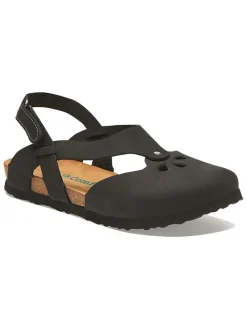 Leren enkelsandalen antraciet