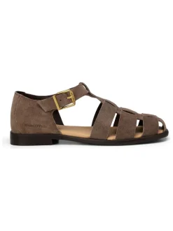 Leren enkelsandalen bruin