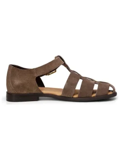 Leren enkelsandalen bruin