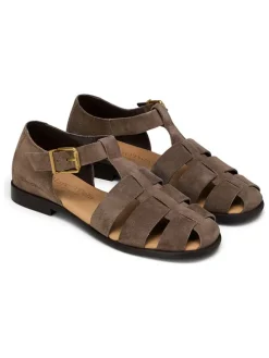 Leren enkelsandalen bruin
