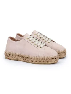 Leren espadrilles beige