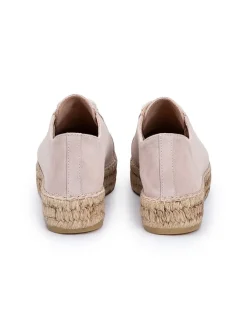 Leren espadrilles beige