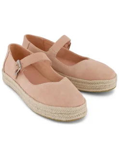 Leren espadrilles lichtroze