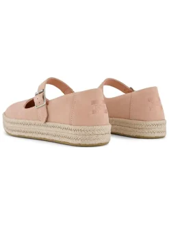 Leren espadrilles lichtroze