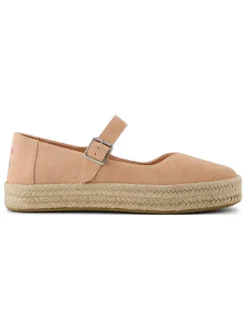 Leren espadrilles lichtroze