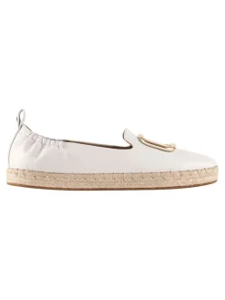 Leren espadrilles wit