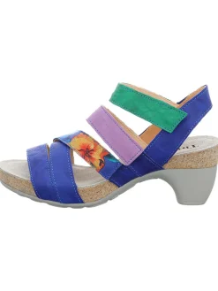 Leren haksandalen blauw/meerkleurig