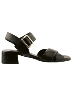 Leren haksandalen "Camila" zwart