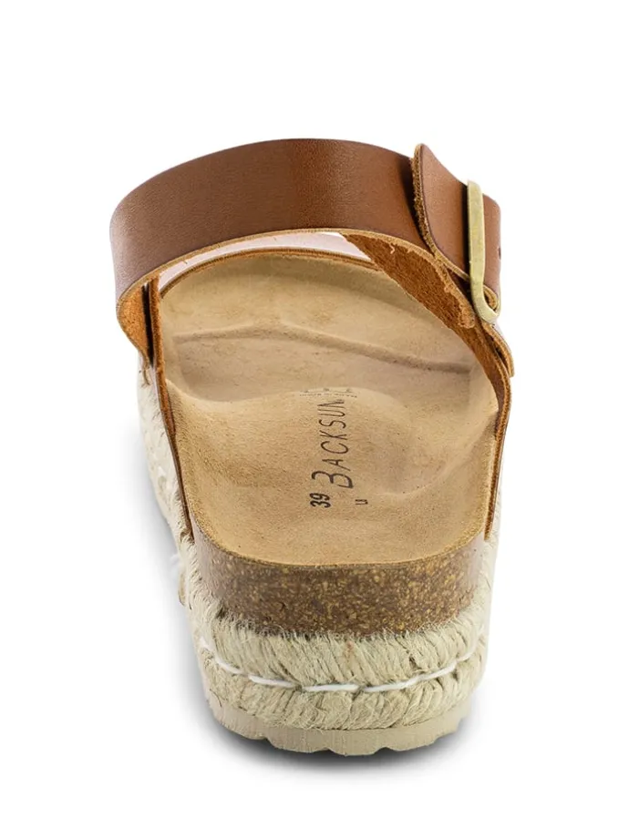 Leren haksandalen "Diadema" lichtbruin