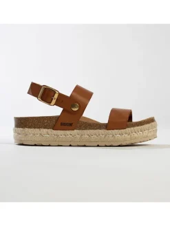 Leren haksandalen "Diadema" lichtbruin