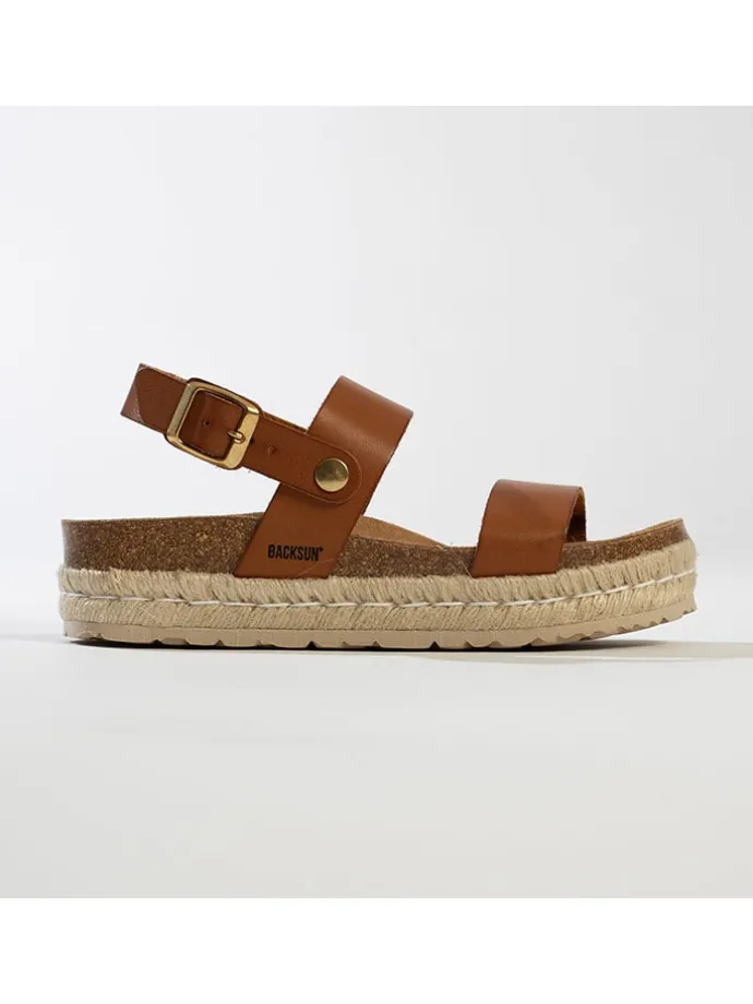 Leren haksandalen "Diadema" lichtbruin