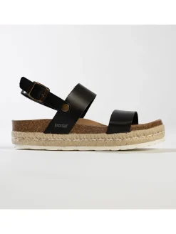 Leren haksandalen "Diadema" zwart
