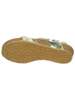 Leren haksandalen "Dumia" beige/groen
