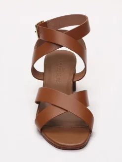 Leren haksandalen "Genessis" camel