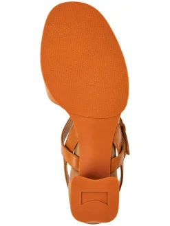 Leren haksandalen lichtbruin