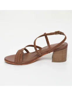Leren haksandalen lichtbruin