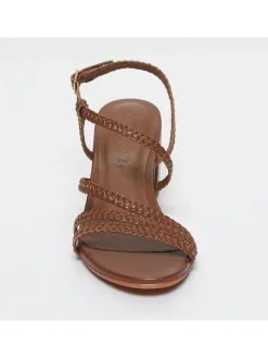 Leren haksandalen lichtbruin