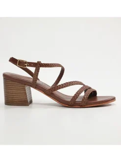 Leren haksandalen lichtbruin
