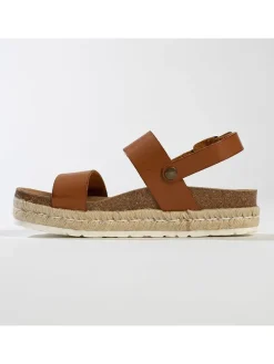 Leren haksandalen lichtbruin