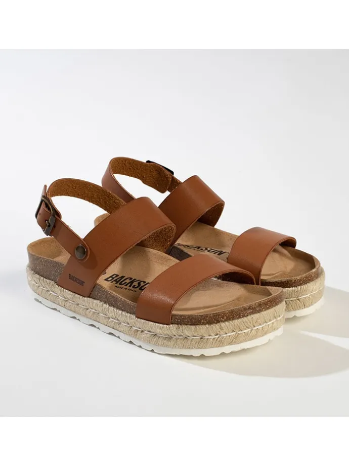 Leren haksandalen lichtbruin