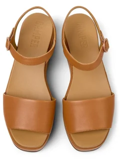 Leren haksandalen lichtbruin