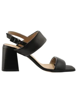 Leren haksandalen "Peach" zwart