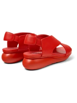 Leren haksandalen rood