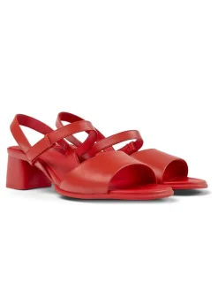 Leren haksandalen rood